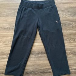 PUMA WOMEN’S STRAIGHT LEG SWEATPANTS BLACK SIZE L