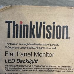 Lenovo ThinkVision Monitor E24-29 23.8 LCD Computer Display. NEW in box! WFH 