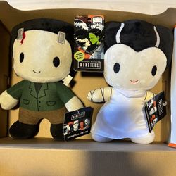 Frankenstein / Bride Of Frankenstein Plushies Pin Included 