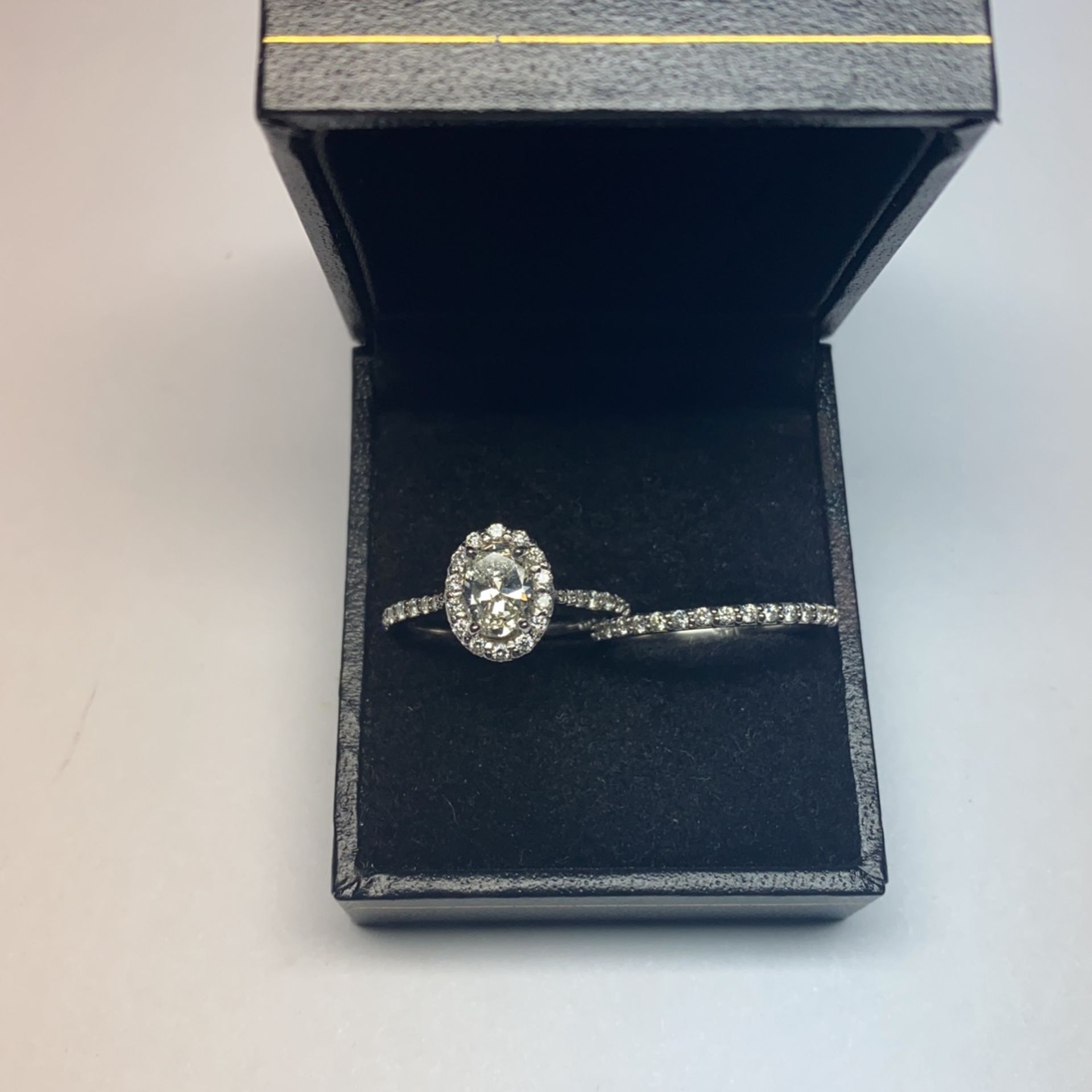 Ladies White Gold Wedding Set