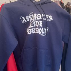 Assholes Live Forever Navy Blue Sweatshirt Size Large 
