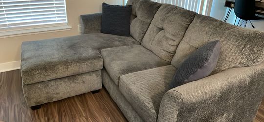 Gray Fabric Sectional Sofa with Chaise