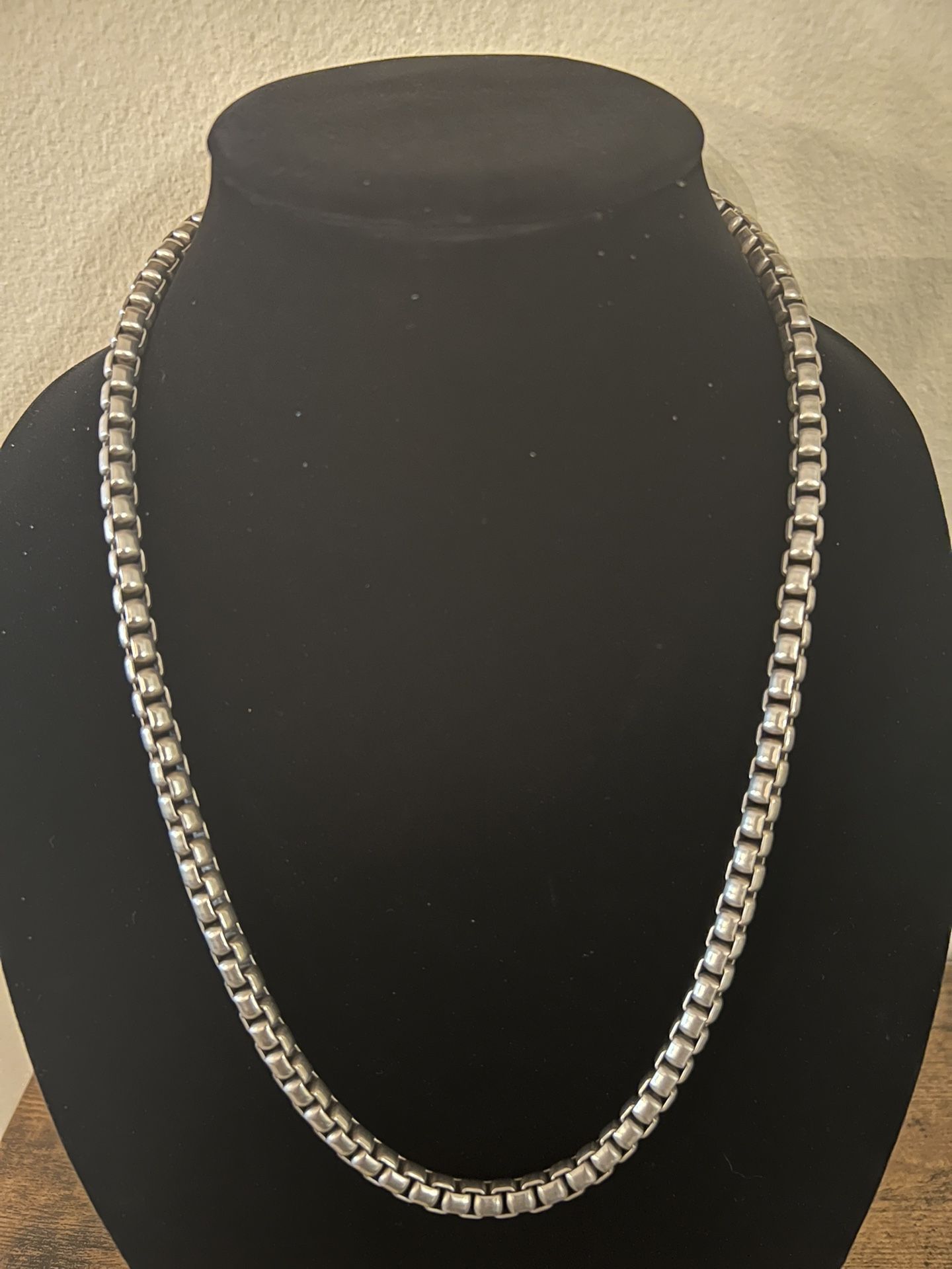 David Yurman Box Silver Chain Necklace 