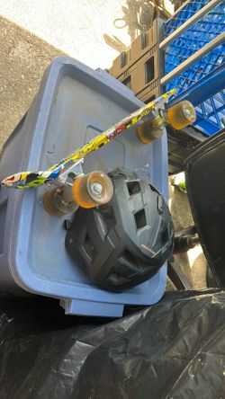 Youth Size Skateboard And Safety Helmet 