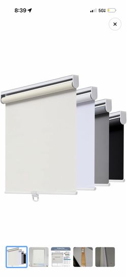 Cordless Roller Shades Window Blinds - White / Off-White (Brand New)