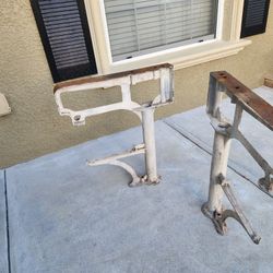 VINTAGE ANTIQUE CAST IRON INDUSTRIAL LEGS UNIQUE AND HARD TO FIND