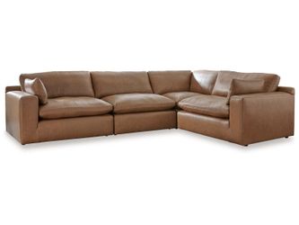 Emilia Caramel Leather 4pc Modular Sectional Sofa (Online Special Price)