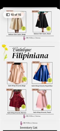 MA Bolero Collection Filipiniana Satin Skirts