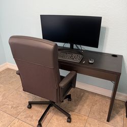 Computer Desk w/chair. 35” LG Curved monitor and wireless mouse/keyboard sold separately