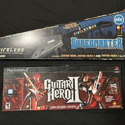 PS2 Guitar Hero II Bundle & dreamGEAR ShredMaster Wireless Guitar