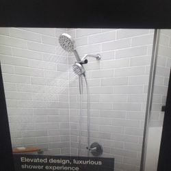 New Kohler Viron 3 In 1 Multi Function Fixed & Handheld Shower Heads With 4 Spray Settings In Brushed Nickel 