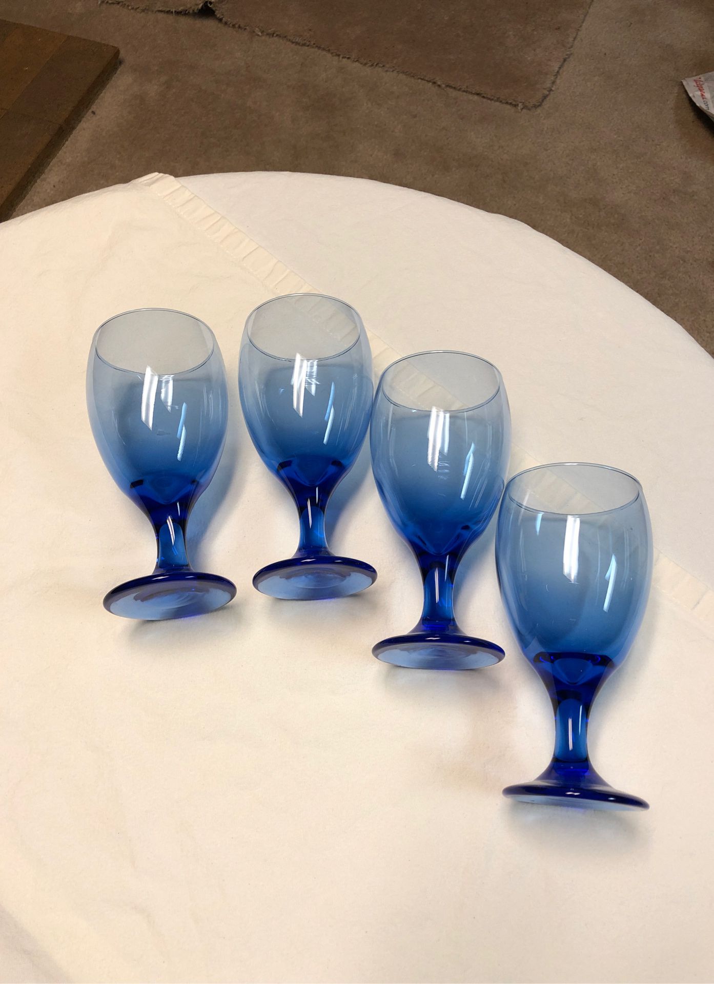 Cobalt blue 12 oz. ice tea glasses. Set of 4