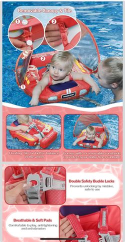 Mambobaby Baby Pool Float with Canopy & Tile