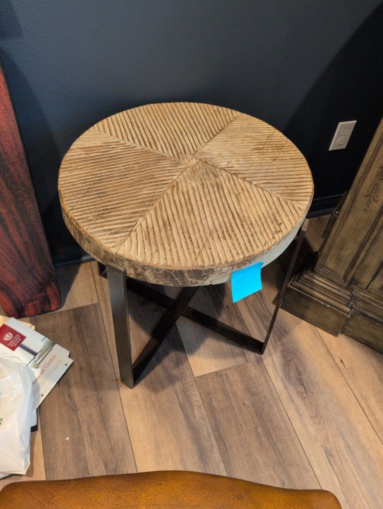 Cast Iron And Wood?? Side Table