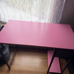 Pink Computer Desk With Chair