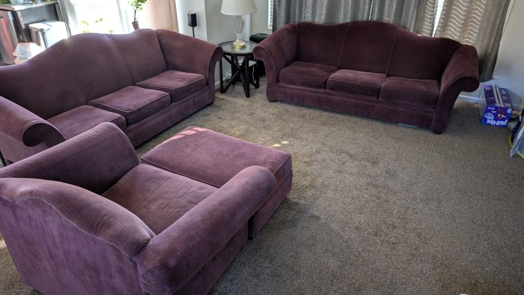 2 Sofa Set, Chair with Ottoman, See Description For Pricing