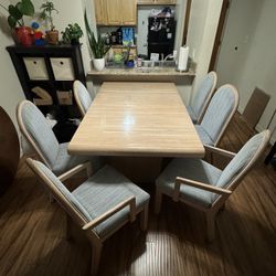 Large Wooden Dining Table And 6 Chairs