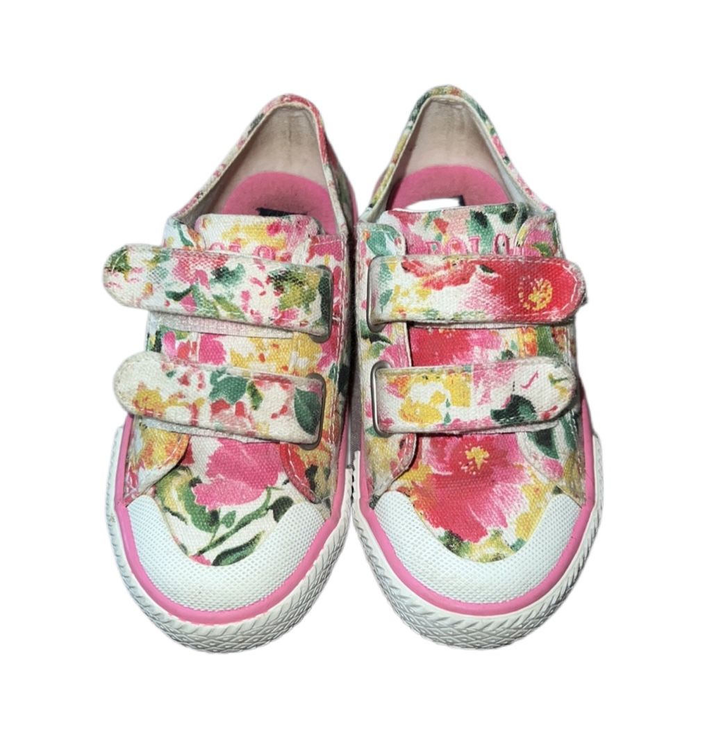 Polo Ralph Lauren Camden Low Floral Canvas EZ Sneakers Shoes