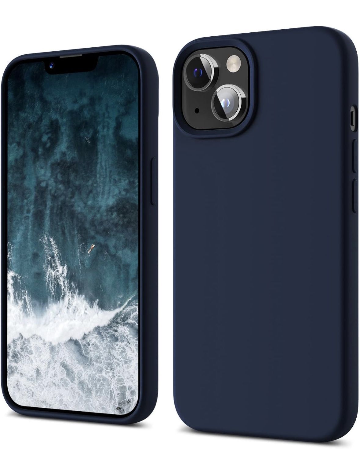 Silicone Case Designed for iPhone 14 Case, Soft Gel Rubber Slim Shockproof 6.1 inch Navy Blue