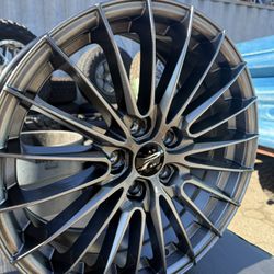 18”x8” GRAPHITE SILVER PLATINUM WHEELS FOR SALE!!! 5x112