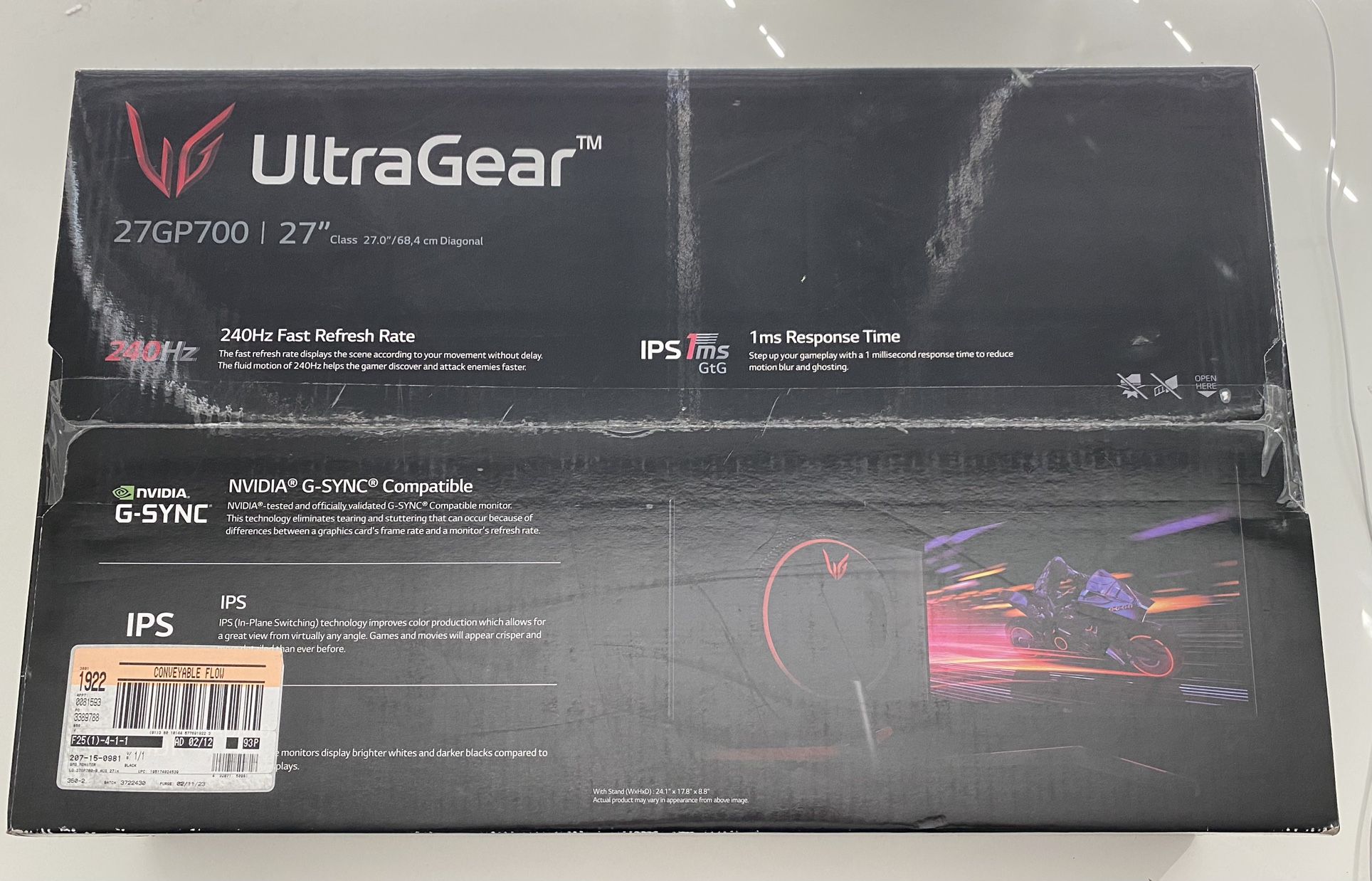 LG Gaming Monitor Ultra Gear 27GP700 - 27” 240Hz - Full HD 1920 x 1080