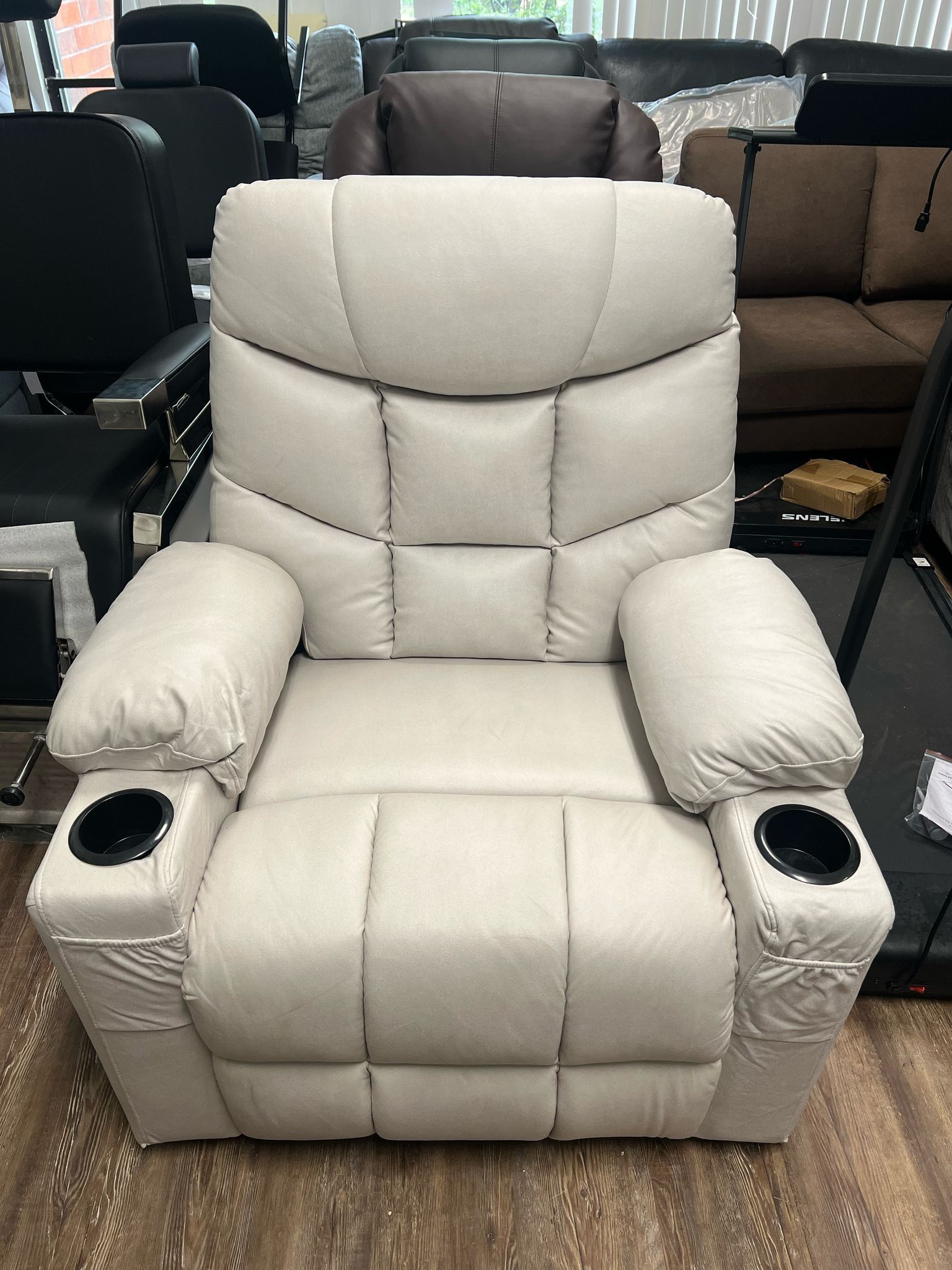 Esright Power Lift Recliner for Elderly, Electric Lift Chair with Heated Vibration Massage,Heavy Duty Electric Recliner with Side Pockets, USB Charge