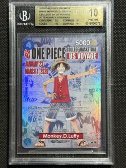 2026 ONE PIECE PROMOS COLLEGE BASKETBALL : US VOYAGE MONKEY D. LUFFY BGS 10 PRISTINE🔥🔥🔥