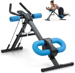 MERACH Adjustable Ab Trainer Machine with Foldable Knee Protection, Blue