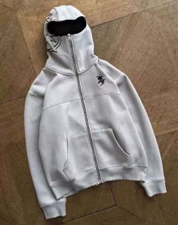White Full-Zip Hoodie with Balaclava Hood size 12-14