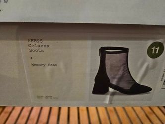 WOMENS BLACK MESH BOOTS. SIZE 11. BRAND NEW IN BOX WITH TAGS!