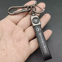Leather Keyring Logo Car Keychain For Mercedes Benz