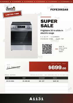 Frigidaire FCFE3062AS Electric range