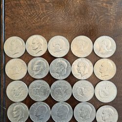 20 Eisenhower Dollars Collectibles Coins, 6 Bicentennials And Different Years 