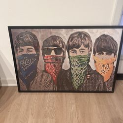 Beatles-Inspired Pop Art Print with Bandana Masks