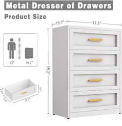 Metal 4-Drawer Dresser for Bedroom