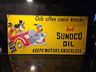 Vintage Sunoco Oil Disney 1939 Porcelain Sing