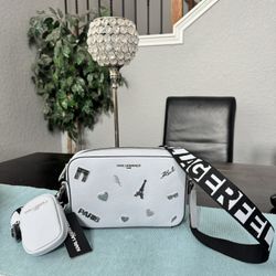 Karl Lagerfeld Baby Blue Camera Crossbody 