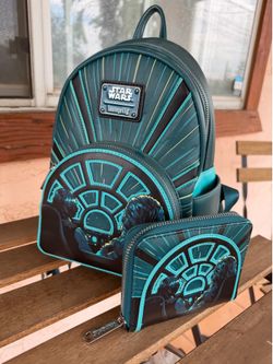Loungefly Star Wars Millennium Falcon Cockpit Mini Backpack and Wallet Set