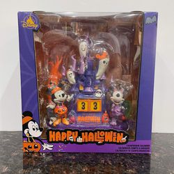Disney Halloween Countdown Castle Calendar Clock Mickey & Minnie Mouse Ghost 10"- new Coral Springs 33071