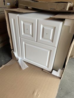 Glensford 30 in. W x 22 in. D x 34 in. H Freestanding Bath Vanity Cabinet without Top in White