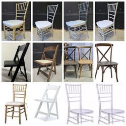 SILLAS CHIAVARI, SILLAS DE TRONO, PISTAS DE BAILE, NUMEROS Y LETRAS DE LUCES, DECORACIONES, SILLAS CROSS BACK, MEZAS DE MADERA, DECORACIONES,BAÑOS 