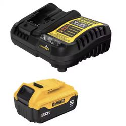 DEWALT 20V MAX Lithium-Ion 5.0 Ah Battery and Charger