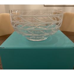 Beautiful Tiffany & Co. glass bowl in their “Wheat Leaf” design