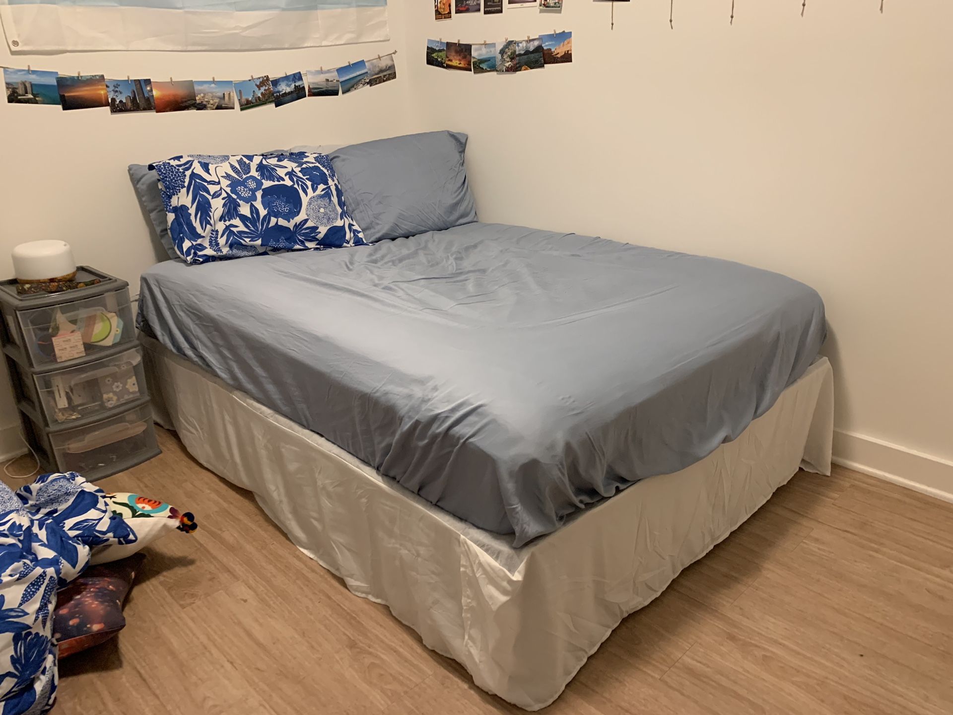 Full sized bed frame and mattress