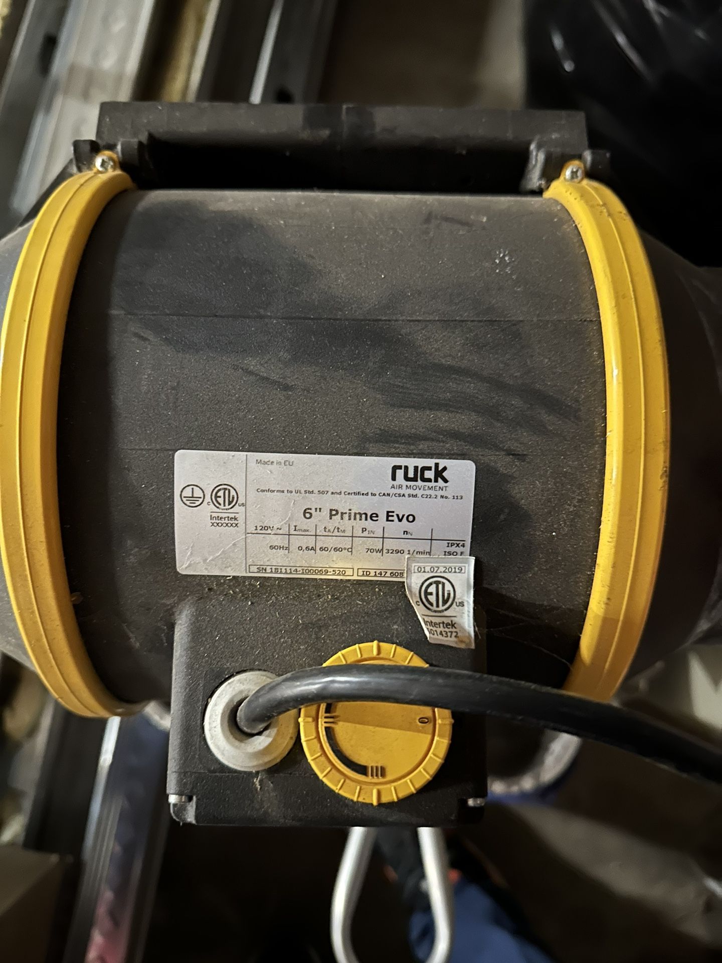 Ruck 6” Prime EVO Adjustable 3 Speed Fan. $100