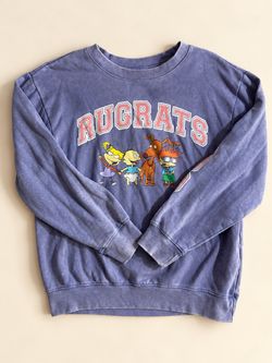 Nickelodeon Rugrats Graphic Sweatshirt Size MediumYouth Purple Vintage Wash 1991 Medium Youth