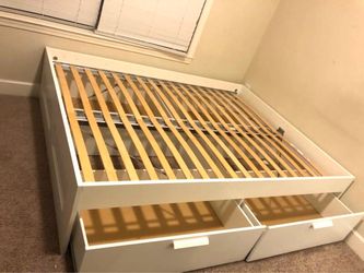 Absolutely FREE! Queen-size IKEA BRIMNES bed with 4 spacious under bed drawers!!