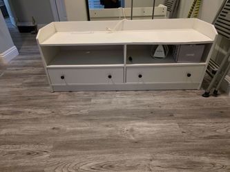 52 inch tv unit with shelf and drawer a USB connection and plug point  on top. Free pick up