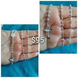 925 Sterling Silver Rosary And Bracelets/Rosarios Y  Brasaletes De Plata 925 