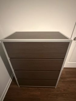Gorgeous Modern 4-Drawer Dresser – Dark Walnut Finish | newly polished